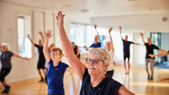 Image of older people in exercise class